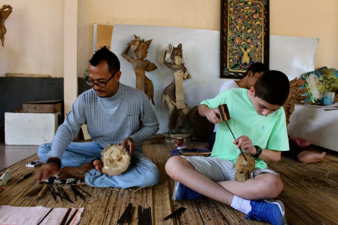 Wood carving, Bali, Indonesia