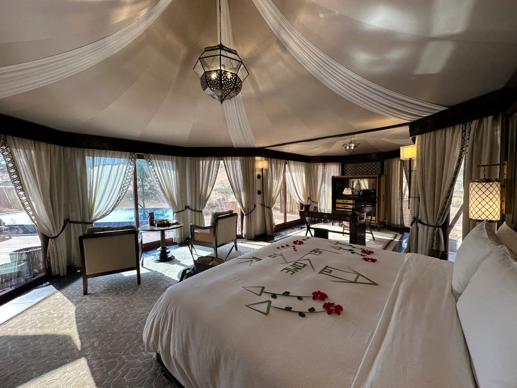 Ritz Carlton Al Wadi Desert Tented Villa bedroom view